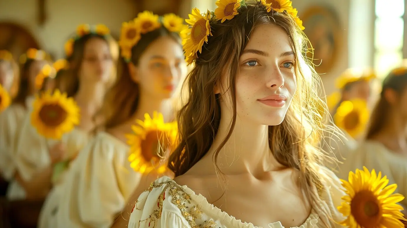 Renaissance-Porträt einer Frau als Sonnengöttin