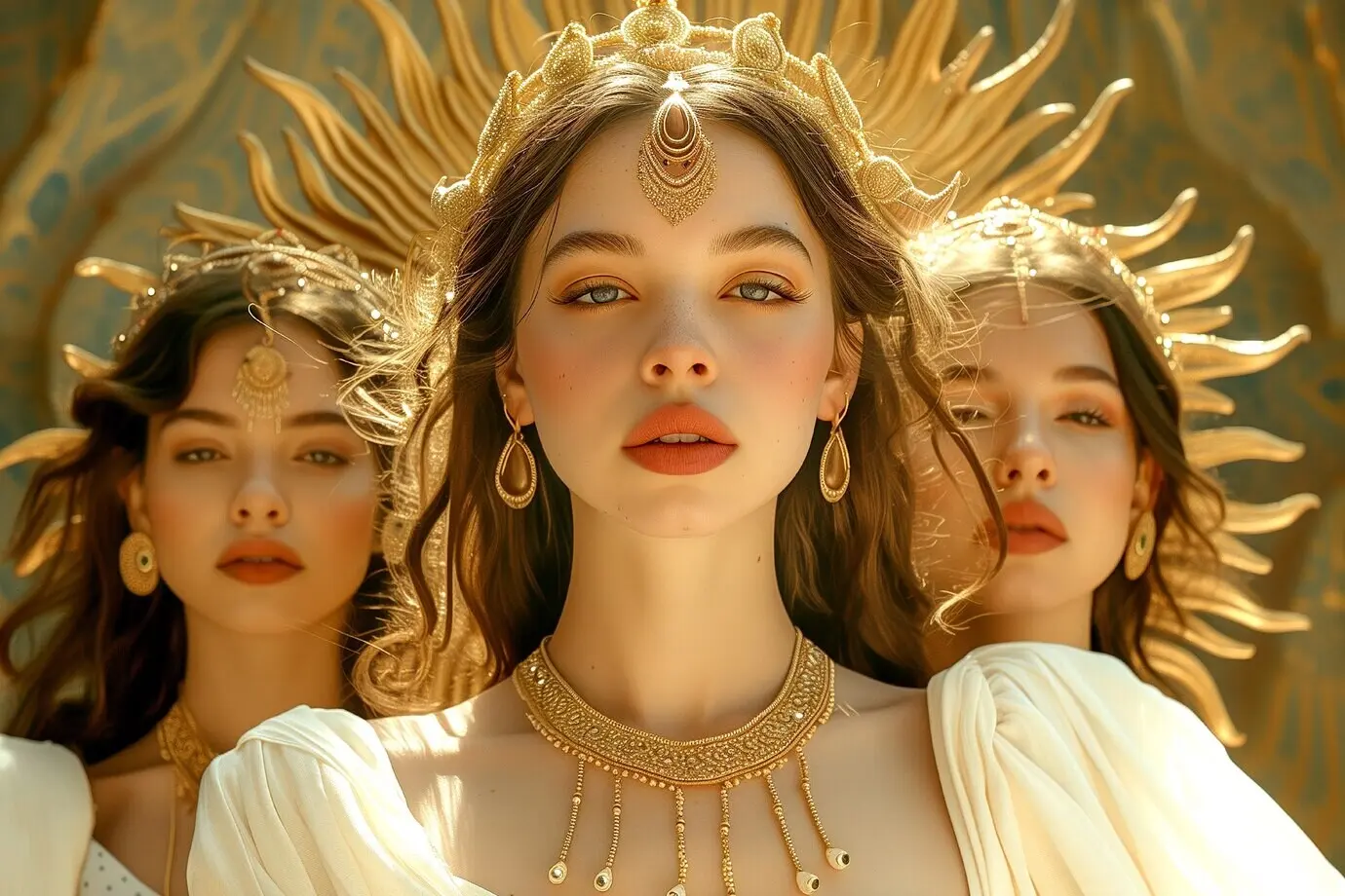 Ein Renaissance-Porträt, das eine Frau als Sonnengöttin zeigt.